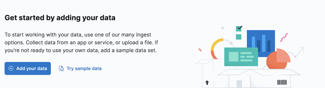Built-in options for adding data to Kibana: Add data